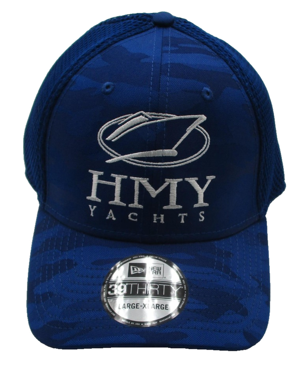 New Era HMY Yachts Hat Cap Fitted Mens L/XL Blue Mesh Camo Baseball 39THIRTY